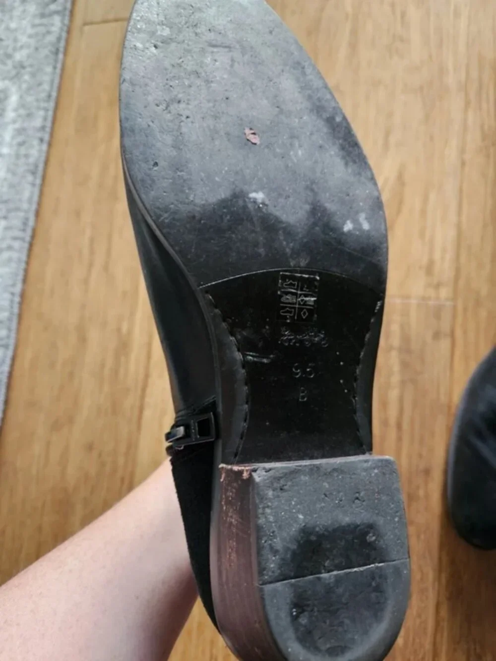 COACH Leather And Suede Zipper Bootie Women's Size US 9.5 BLACK